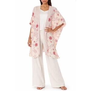 Gypsy Love Oversized Floral Bohemian Kimono Open Front Duster M Boho Layering
